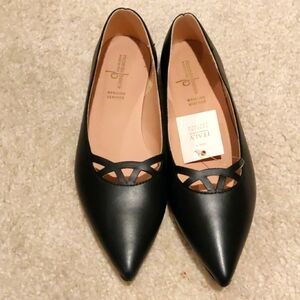 NWT Black Genuine leather Riccardo Boccia Clodette Flats sz 39/8